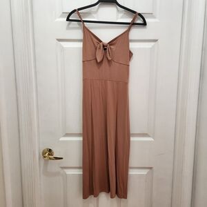 Express Mauve Midi Dress with Spaghetti Straps